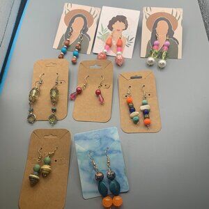 8ct Colorful Fashion Bead Earrings